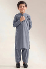Solid Wash N Wear Stitched 2 Piece (Shirt/Trouser) For Boys