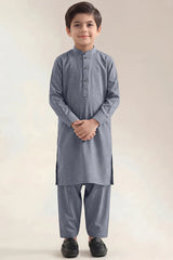Solid Wash N Wear Stitched 2 Piece (Shirt/Trouser) For Boys