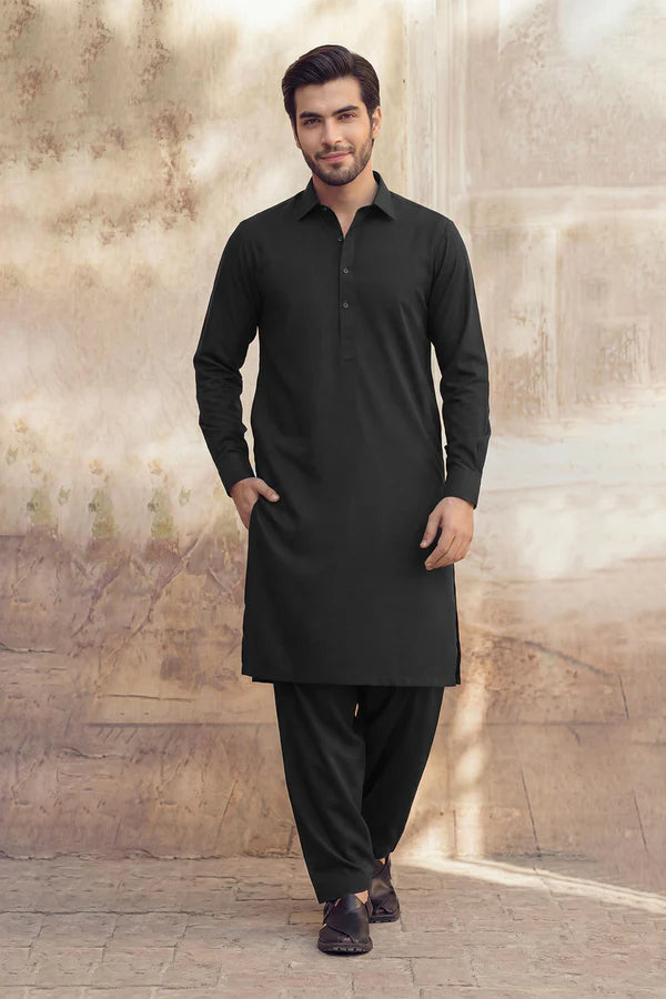 Unstitched Premium Blended Wear Suit (Elegance) Silver