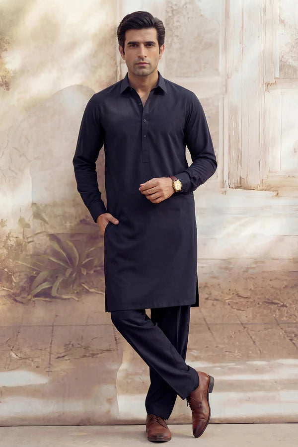 Unstitched Premium Blended Wear Suit (Elegance) Silver