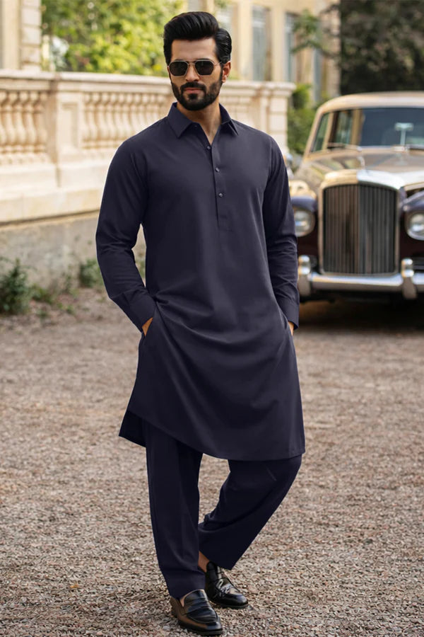 Unstitched Premium Blended Wear Suit (Platinum) Salaar