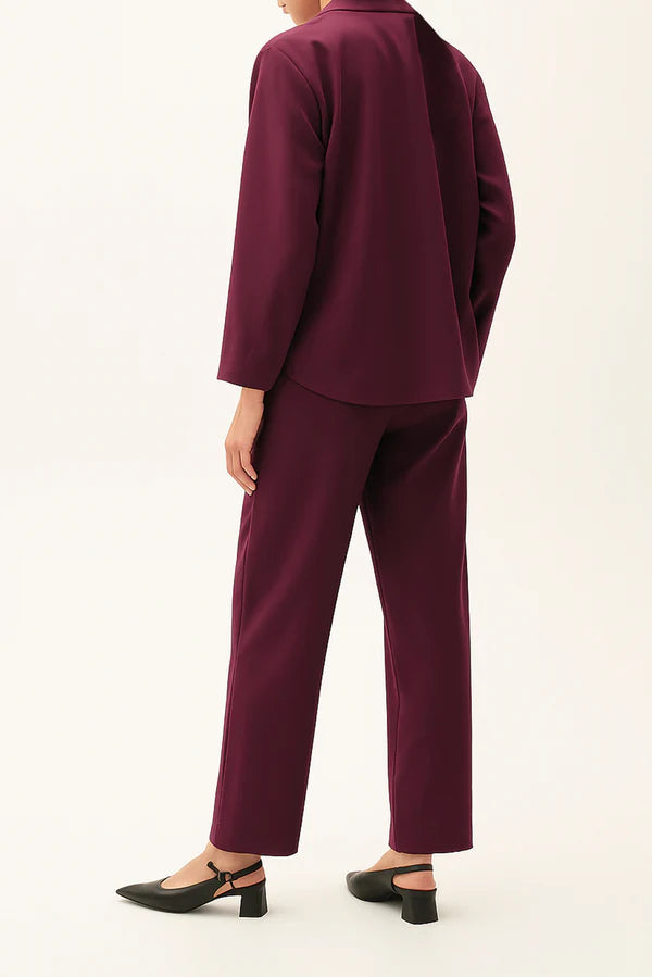 V-Neck Wide Sleeve Crepe Top
