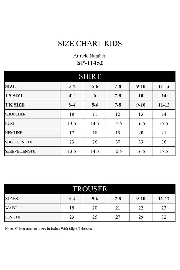 Printed Arabic Lawn Stitched 2 Piece (Shirt/Trouser) For Kids
