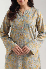 Printed Self Strip Lawn Stitched 2 Piece (Shirt/Trouser)
