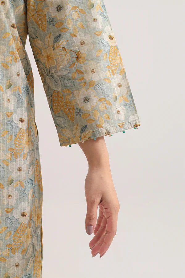 Printed Self Strip Lawn Stitched 2 Piece (Shirt/Trouser)