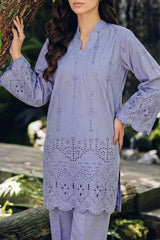 Solid Embroidered Lawn Stitched 2 Piece (Shirt/Trouser)