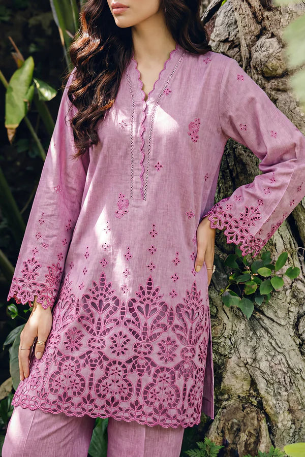 Solid Embroidered Lawn Stitched 2 Piece (Shirt/Trouser)