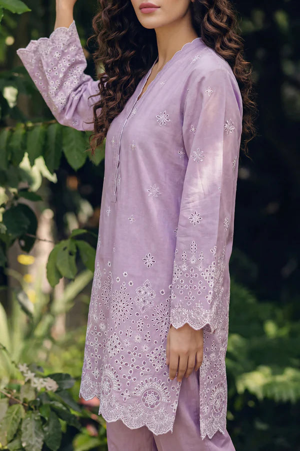 Solid Embroidered Lawn Stitched 2 Piece (Shirt/Trouser)