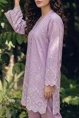 Solid Embroidered Lawn Stitched 2 Piece (Shirt/Trouser)