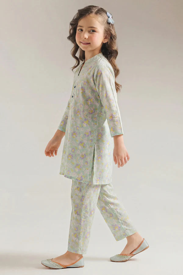 Printed Lawn Stitched 2 Piece (Shirt/Trouser) For Kids