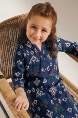 Printed Arabic Lawn Stitched 2 Piece (Shirt/Trouser) For Kids