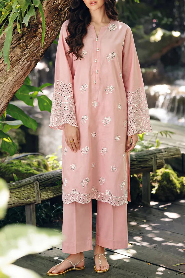 Solid Embroidered Lawn Stitched 2 Piece (Shirt/Trouser)