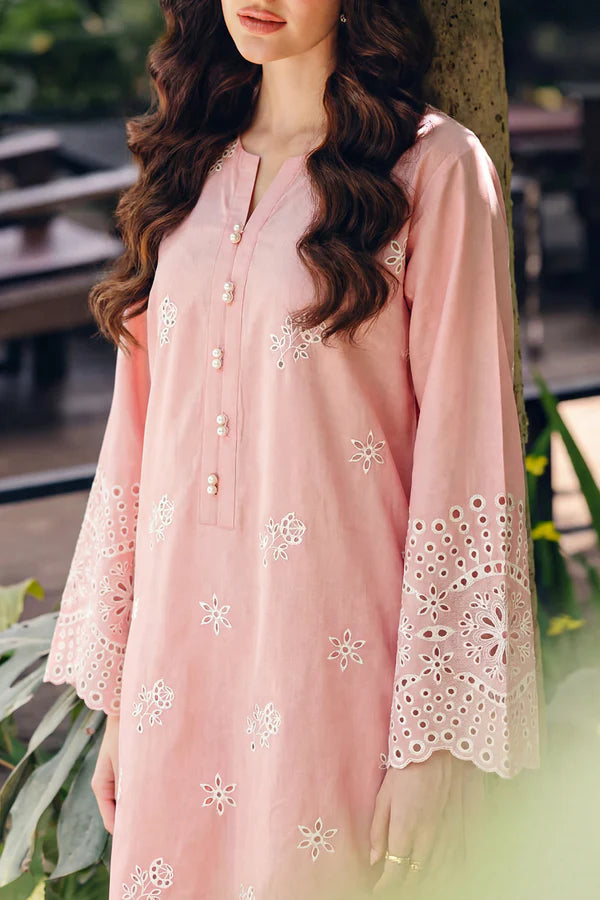 Solid Embroidered Lawn Stitched 2 Piece (Shirt/Trouser)