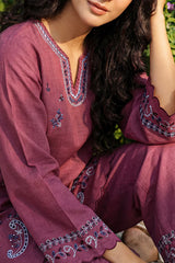 Solid Embroidered Cross Hatch Stitched 2 Piece (Shirt/Trouser)