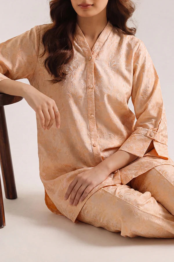 Cotton Jacquard Stitched 2 Piece (Shirt/Trouser)