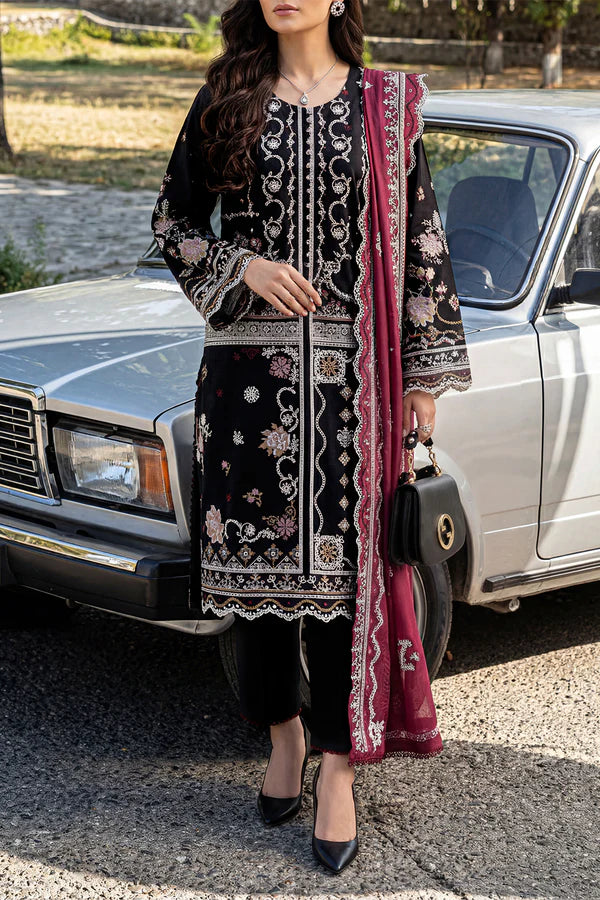 Solid Embroidered Lawn Stitched 3 Piece