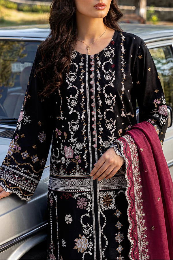 Solid Embroidered Lawn Stitched 3 Piece