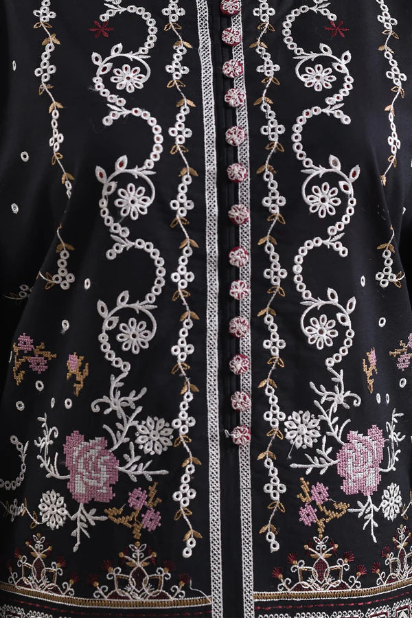 Solid Embroidered Lawn Stitched 3 Piece