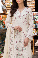 Solid Embroidered Lawn Stitched 3 Piece