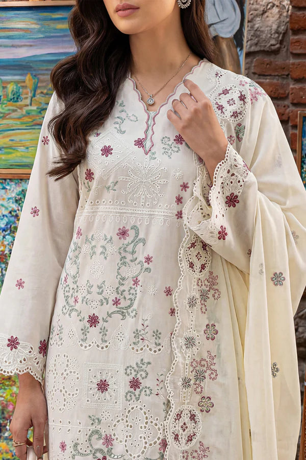Solid Embroidered Lawn Stitched 3 Piece