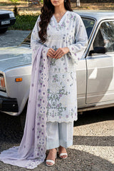 Solid Embroidered Lawn Stitched 3 Piece