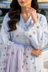 Solid Embroidered Lawn Stitched 3 Piece