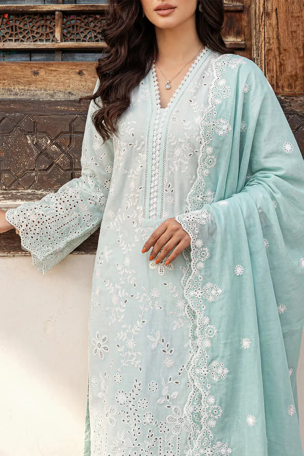 Solid Embroidered Lawn Stitched 3 Piece