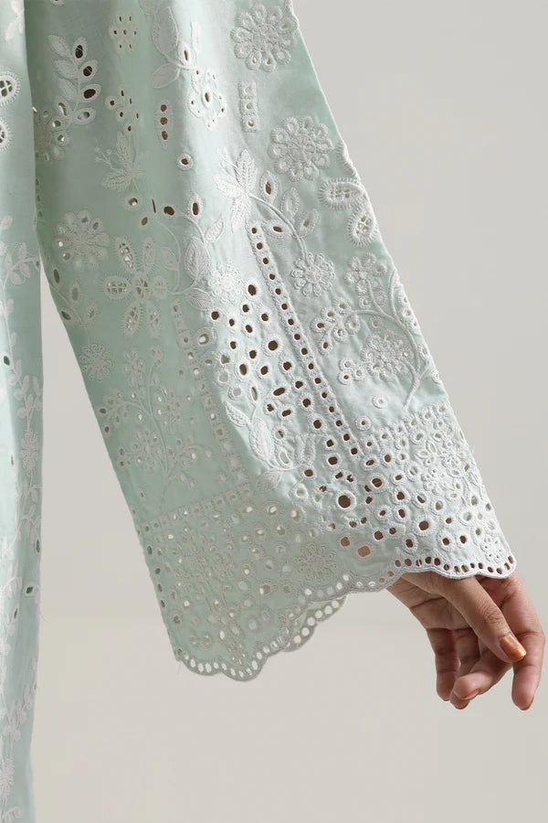 Solid Embroidered Lawn Stitched 3 Piece