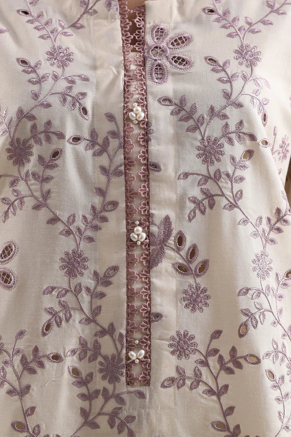 Solid Embroidered Lawn Stitched 3 Piece