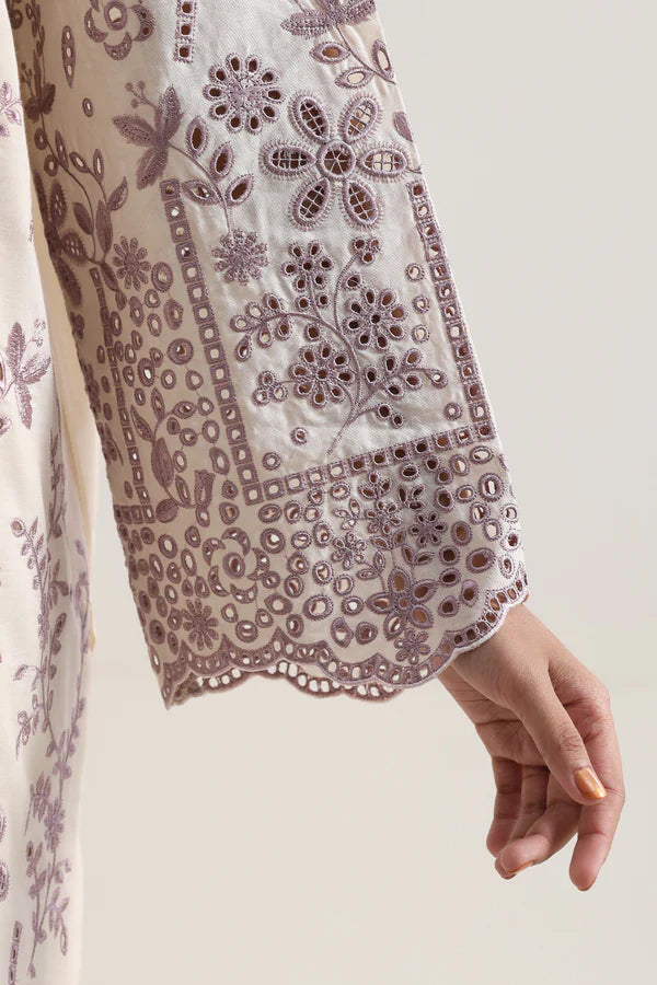 Solid Embroidered Lawn Stitched 3 Piece