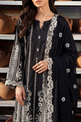 Solid Embroidered Lawn Stitched 3 Piece