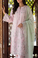 Solid Embroidered Lawn Stitched 3 Piece