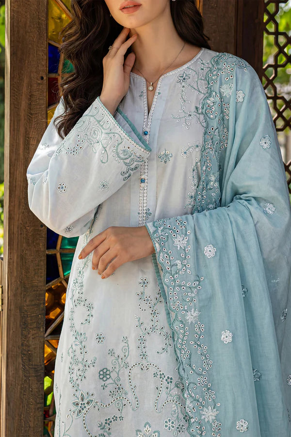 Solid Embroidered Lawn Stitched 3 Piece