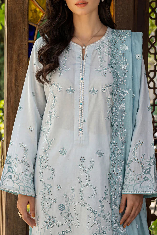 Solid Embroidered Lawn Stitched 3 Piece