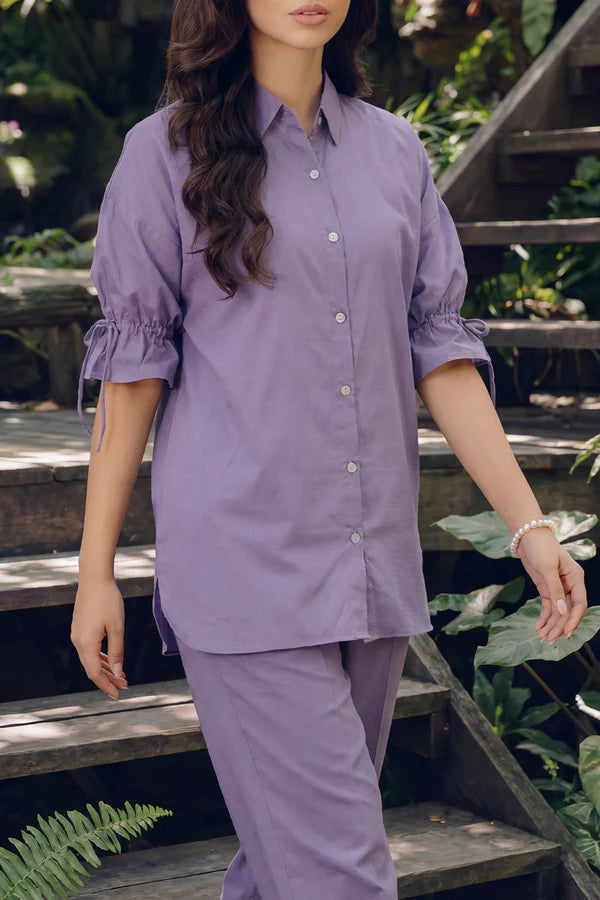 Solid Cotton Dobby Stitched 2 Piece (Shirt/Trouser)