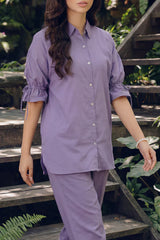 Solid Cotton Dobby Stitched 2 Piece (Shirt/Trouser)