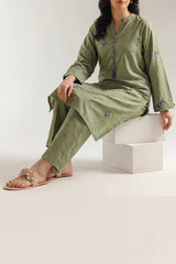 Cotton Jacquard Stitched 2 Piece (Shirt/Trouser)