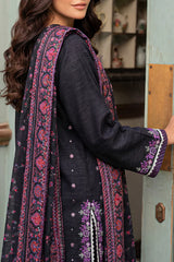 Solid Embroidered Khaddar Stitched 3 Piece