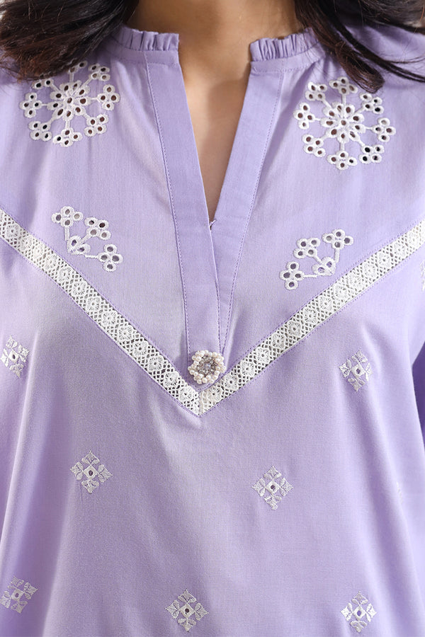 Solid Embroidered Cambric Stitched 2 Piece (Shirt/Trouser)