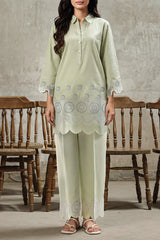 Solid Embroidered Cambric Stitched 2 Piece (Shirt/Trouser)