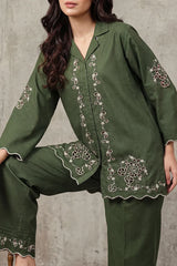 Solid Embroidered Cambric Stitched 2 Piece (Shirt/Trouser)