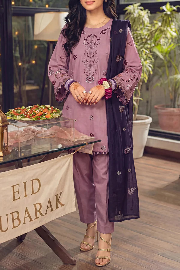 Solid Embroidered Cambric Stitched 2 Piece (Shirt/Trouser)