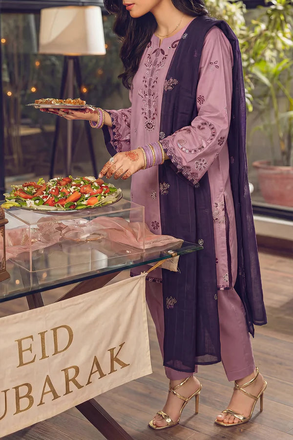 Solid Embroidered Cambric Stitched 2 Piece (Shirt/Trouser)