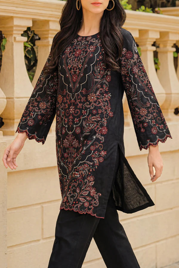 Solid Embroidered Korean Silk Stitched 2 Piece (Shirt/Trouser)