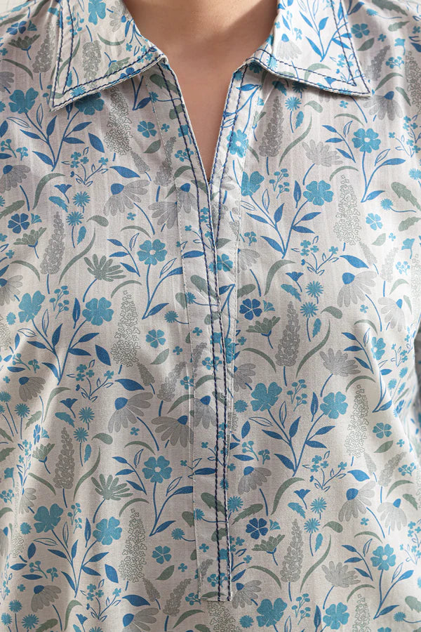 Printed Self Strip Lawn Stitched 2 Piece (Shirt/Trouser)