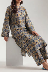 Printed Self Strip Lawn Stitched 2 Piece (Shirt/Trouser)