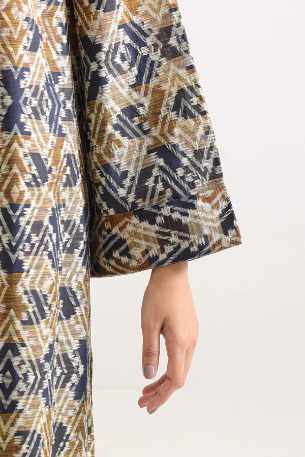 Printed Self Strip Lawn Stitched 2 Piece (Shirt/Trouser)