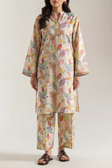 Printed Embroidered Self Strip Lawn Stitched 2 Piece (Shirt/Trouser)