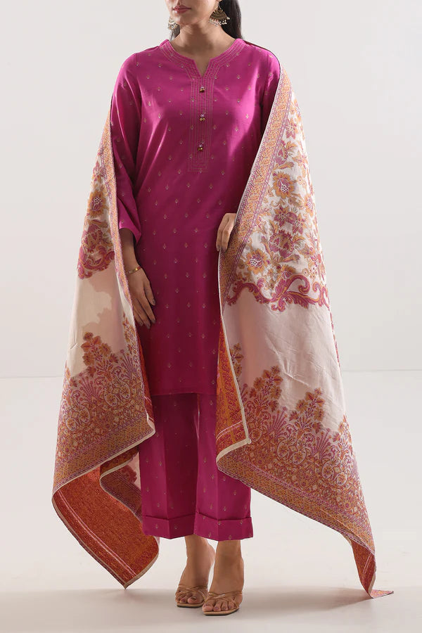 Cotton Jacquard Stitched 3 Piece