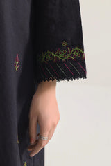 Solid Embroidered Cotton Stitched 3 Piece